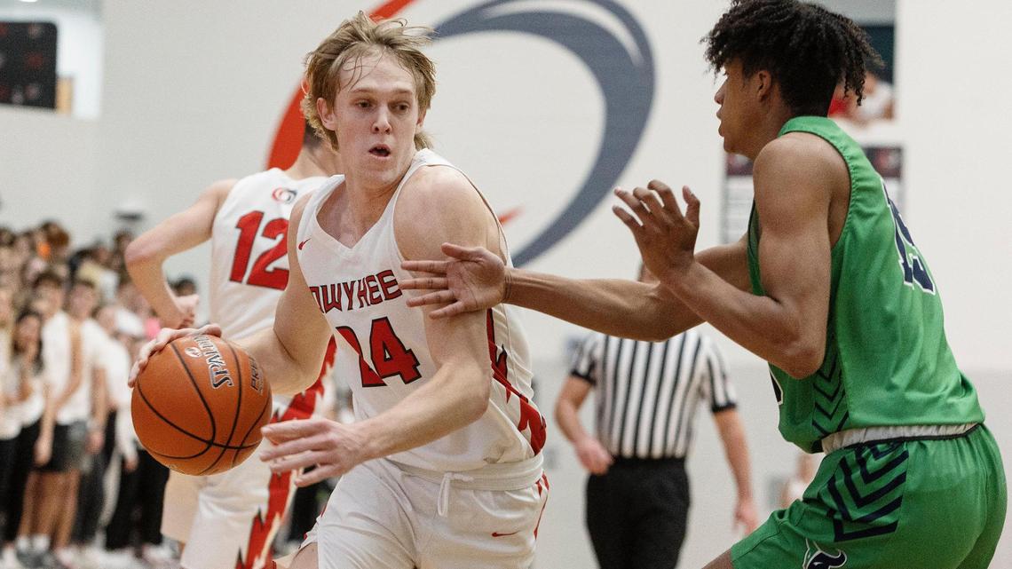 Owyhee senior Jack Payne, left, was voted the 5A All-Idaho Player of the Year by the state’s coaches.