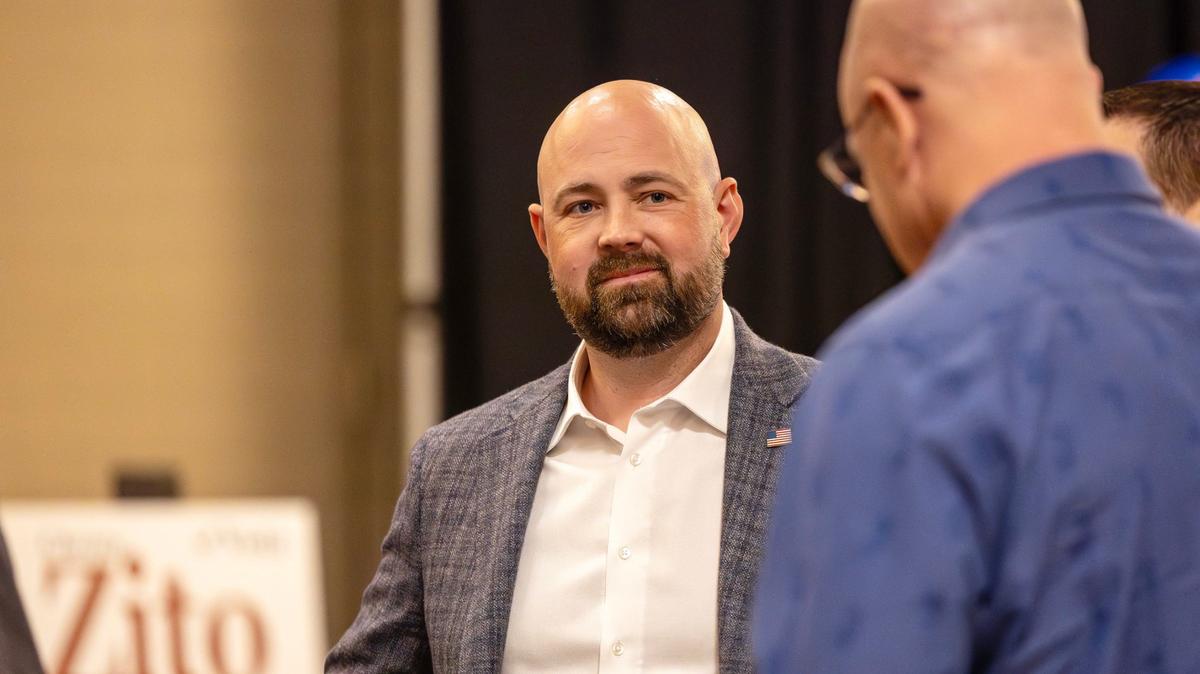 Rep. Josh Tanner, R-Eagle, shown here at the Republican election night watch party in May 2024 in Boise, called on the Idaho Statesman to fire a guest opinion writer who is not an employee of the Statesman.
