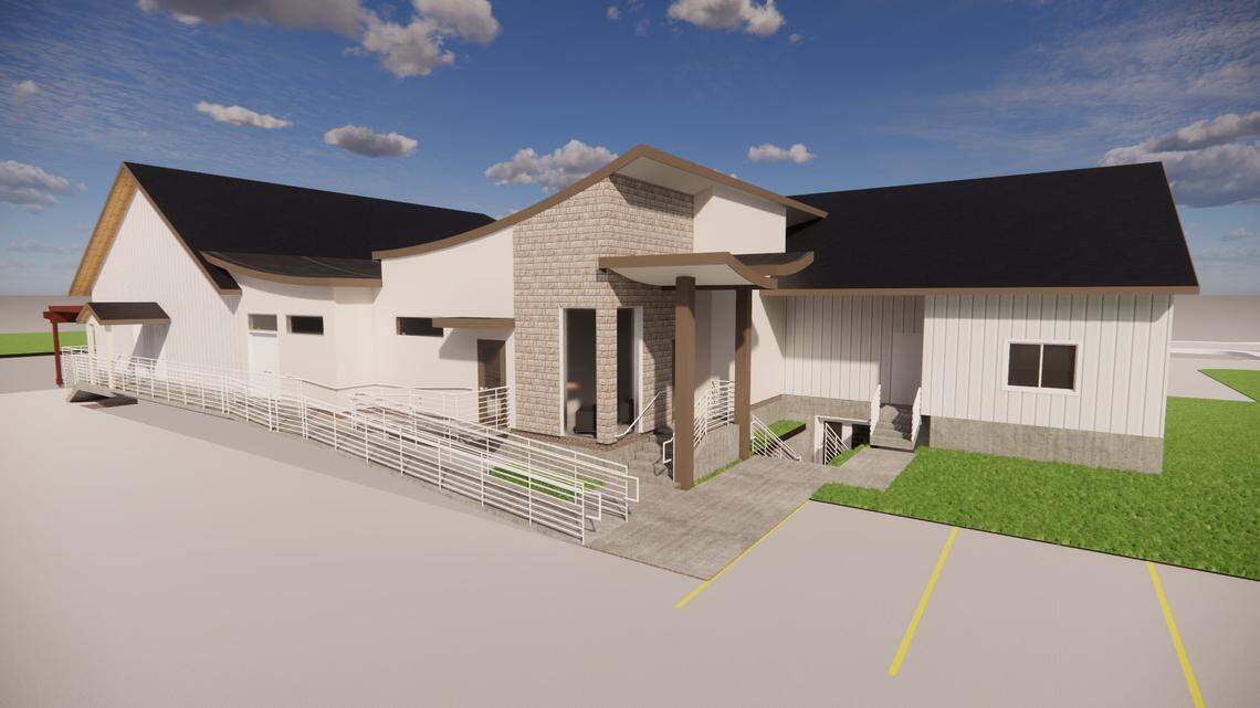 This rendering shows a future view of the Chabad Jewish Center after the first of two phases of planned renovations.