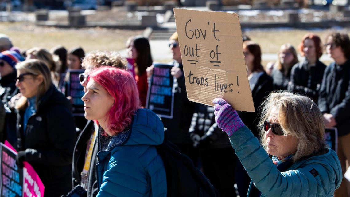 More than 300 people in February gathered in front of the Idaho Statehouse in opposition to anti-transgender legislation moving through the Idaho Legislature. Gov. Brad Little just signed the legislation.