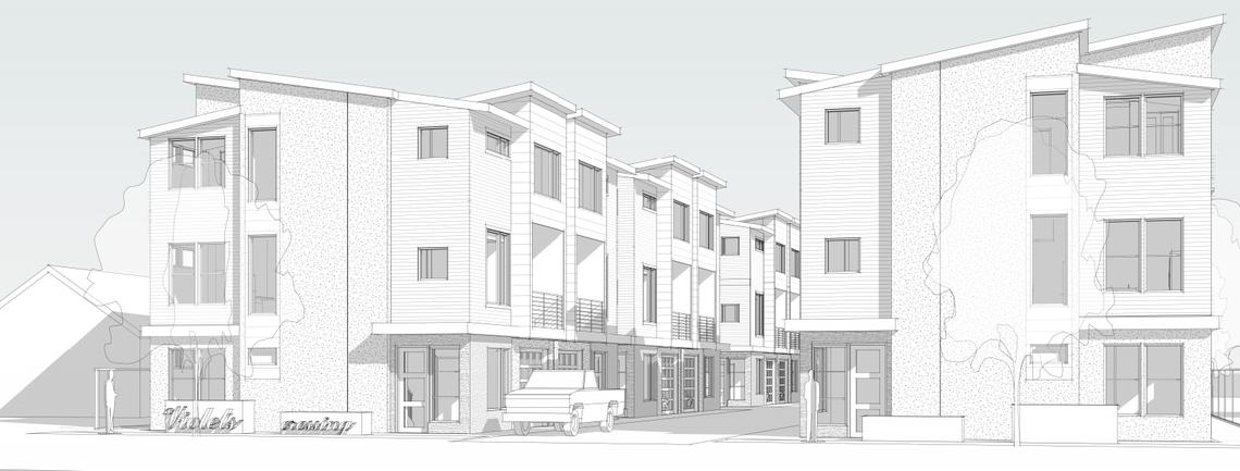A rendering of proposed single-family homes for the Violets Crossing subdivision.