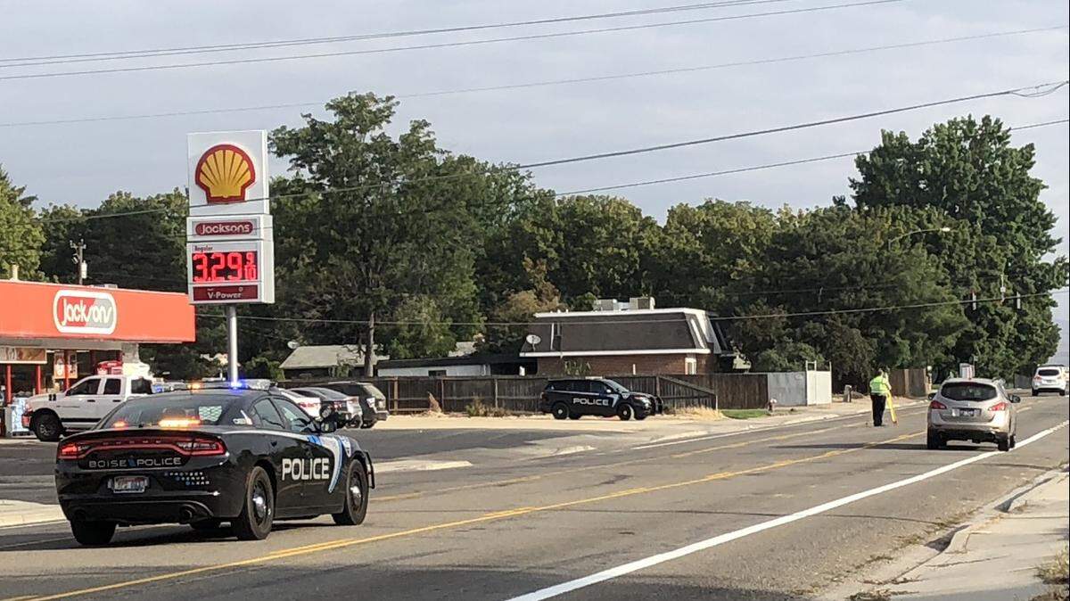 Boise Police crash reconstructionists were out taking measurements in front front of the Jacksons on Cole Road Sunday morning. An elderly woman was struck by a car as she crossed the street late Friday night, Aug. 24, 2018. She died at a local hospital.