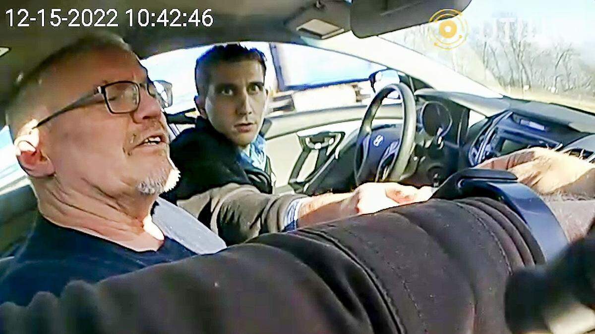 Indiana police stopped Bryan Kohberger, left, the suspect in the Moscow homicides, twice along Interstate-70 in Hancock County while he drove his white Hyundai Elantra from Washington state to Pennsylvania with his father on Dec. 15, 2022.