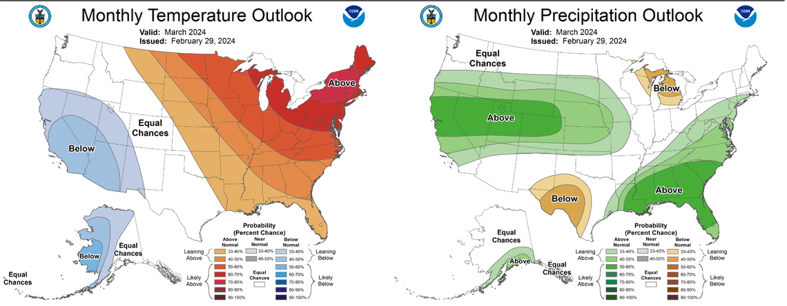 Washington, along with much of the west coast, are some of the few locations that will not enjoy a warmer-than-average March.