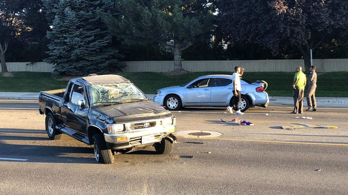 Meridian police say this vehicle rolled twice in a crash that occurred on Ustick Road, near Locust Grove, Tuesday night.
