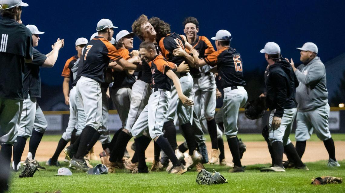 Ridgevue celebrates its first a 4A district baseball title last spring.