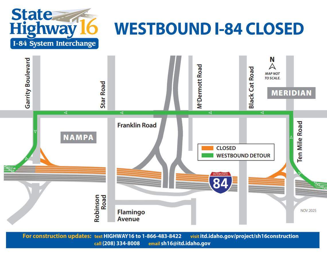 Traffic officials provided a detour map for March 17 -20, and March 23.