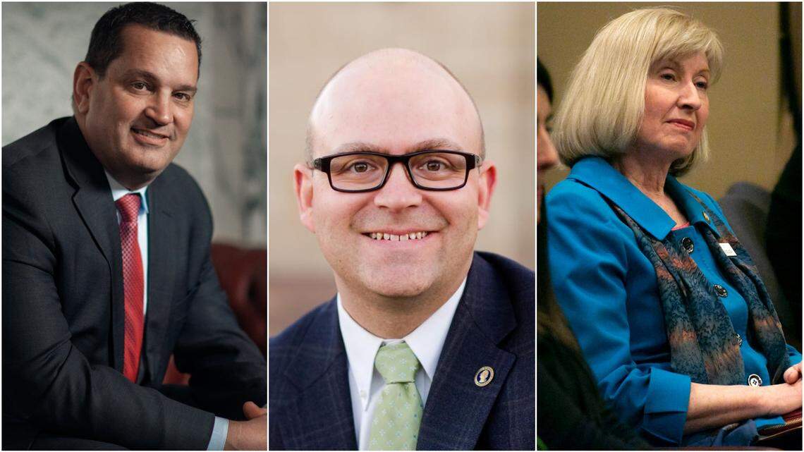 Candidates running for Idaho Secretary of State, from left, are Chief Deputy Secretary of State Chad Houck, Ada County Clerk Phil McGrane and state Sen. Mary Souza, R-Coeur d’Alene.