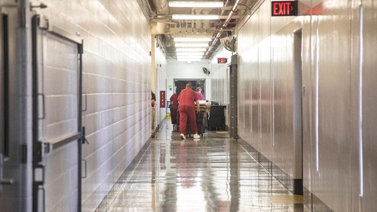 Incarcerated men run garbage duty at the Idaho State Correctional Center in fall 2021. Since Dec. 17, 2022, the state’s largest prison has been operating with limited hot water supplies, including none over the Christmas holiday weekend.