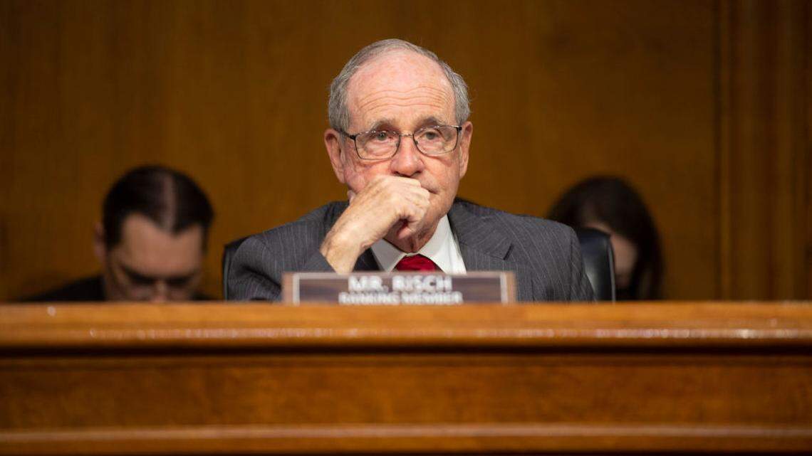 U.S. Sen. Jim Risch, R-Idaho, seen here in a Senate Foreign Relations Committee hearing in 2022 in Washington, D.C., attempted to get planes taking off from the Boise Airport diverted away from his Southwest Boise ranch.