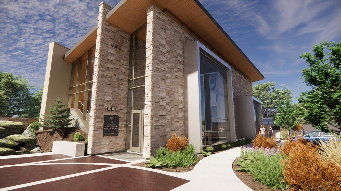 A rendering of the future two-story Wassmuth Education Center, expected to be completed by fall 2022.