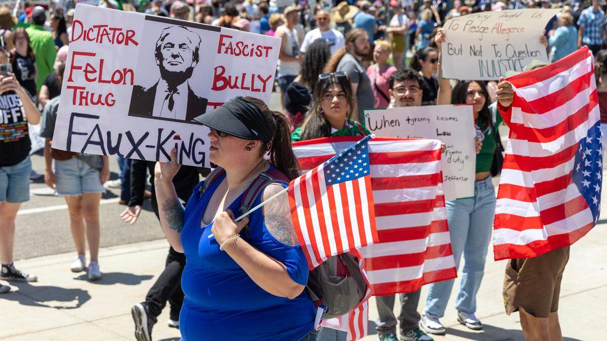 Thousands of protesters gathered outside the Idaho Capitol on June 14 as part of the national “No Kings” protests against President Donald Trump and his administration.