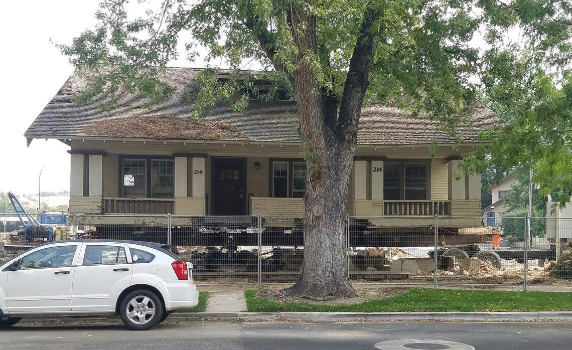 St. Luke’s moved this 1910 Fred Reiger House, originally located here at 214 E. Jefferson St., to a new location on Avenue B and East Bannock Street.