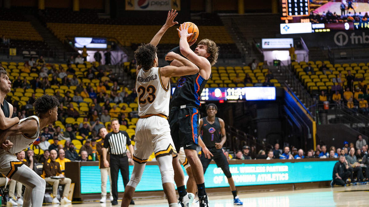Max Rice chipped in 17 points in Boise State’s 85-68 victory over Wyoming on Saturday at Arena-Auditorium in Laramie, Wyoming.