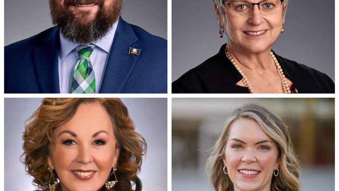 Clockwise from top left: Rep. Ned Burns, D-Bellevue; Rep. Lori McCann, R-Lewiston; Sen. Abby Lee, R-Fruitland; Sen. Ali Rabe, D-Boise.