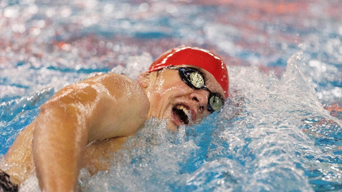 Boise’s Evan Jordan competes in the 200-yard freestyle during the 5A state meet on Nov. 6.
