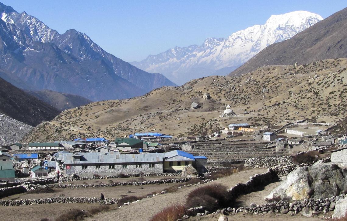 Ang Dorjee Sherpa grew up in this village in Nepal’s Himalayan mountains. He started climbing Mt. Everest at age in his twenties, and now guides expeditions, bringing jobs and commerce to the Sherpa people.
