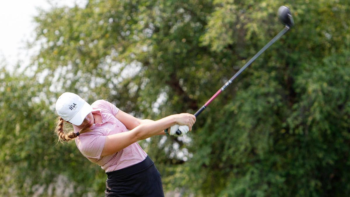 Kelli Ann Strand of Idaho competes at the Girls Junior Americas Cup golf tournament Thursday at BanBury Golf Course in Eagle.