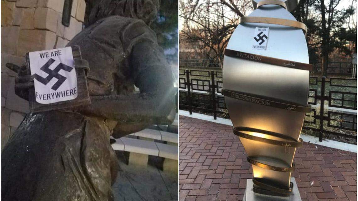 The Idaho Anne Frank Human Rights Memorial was vandalized with stickers displaying swastikas, a Nazi symbol. The vandalism was reported on Wednesday, Dec. 9, 2020 in Boise.