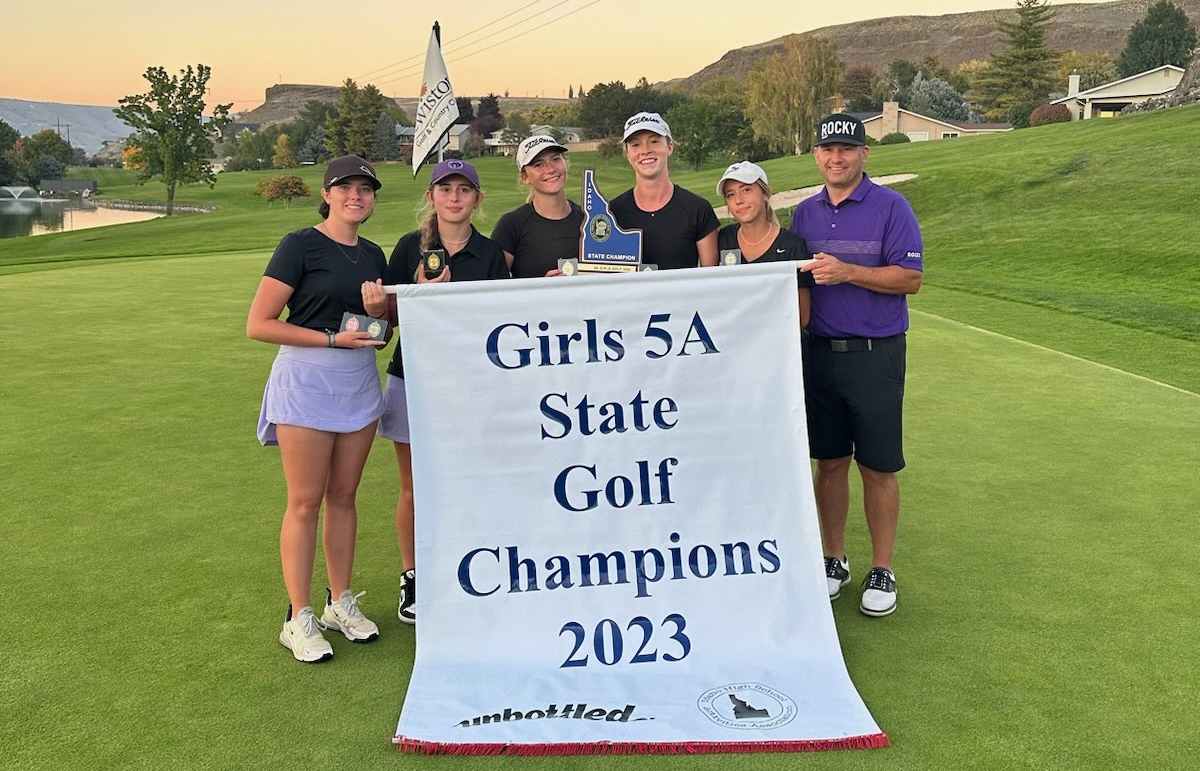 The Rocky Mountain girls golf team won the fourth straight 5A state championship Saturday at the Lewiston Golf and Country Club. It is the first 5A girls team to four-peat since Centennial in 1990-93.