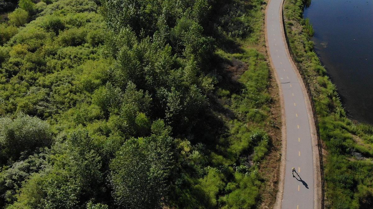 An in-line skater moves along a stretch of the Boise Greenbelt at Harris Ranch Thursday, July 2, 2020.