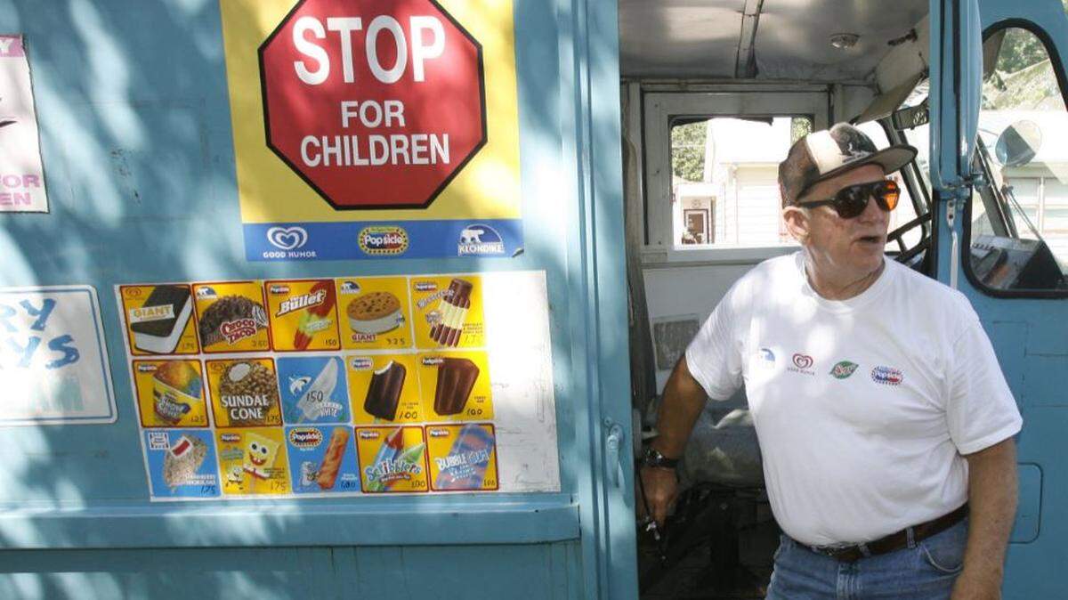 Scary Larry and his ice cream truck make a quick stop in this 2006 photo.
