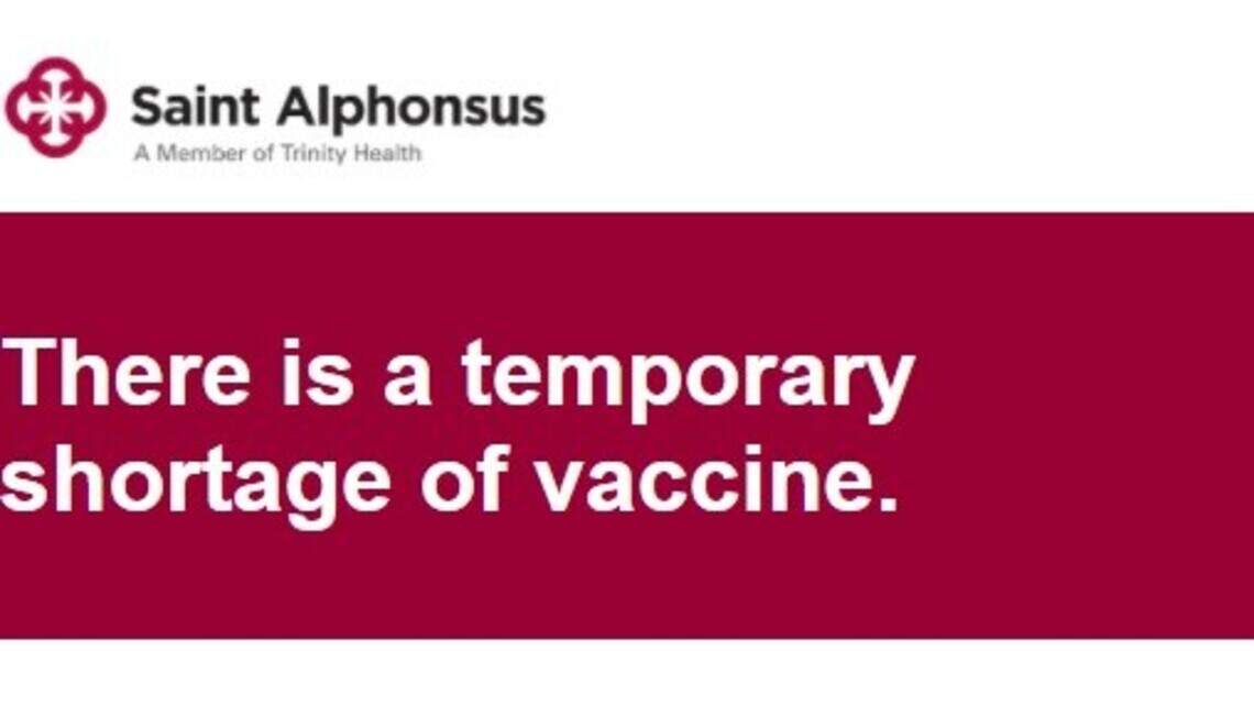 Short of supply, Saint Al’s had to cancel COVID vaccine appointments for the week