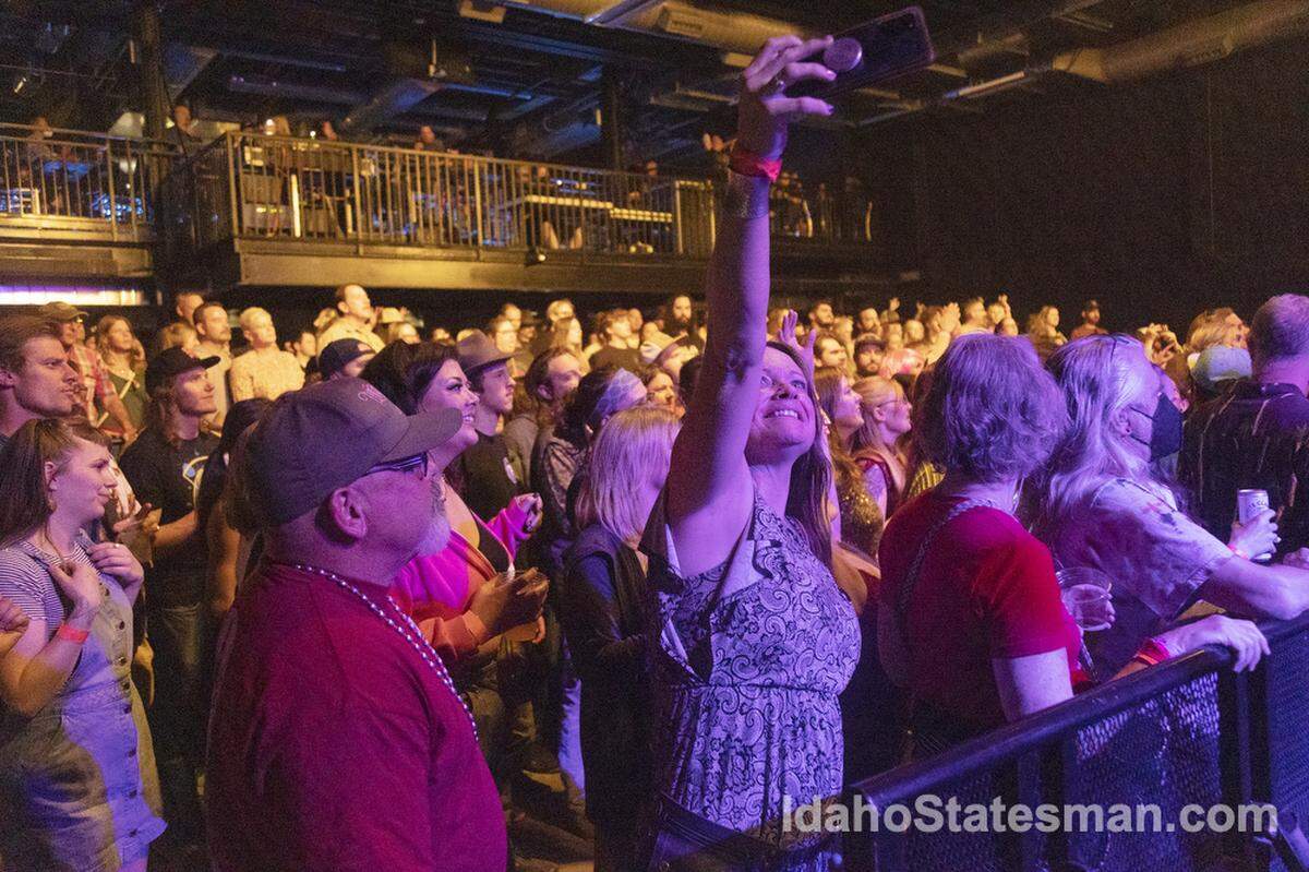 A fan takes a photo inside the Knitting Factory during Treefort last year.
