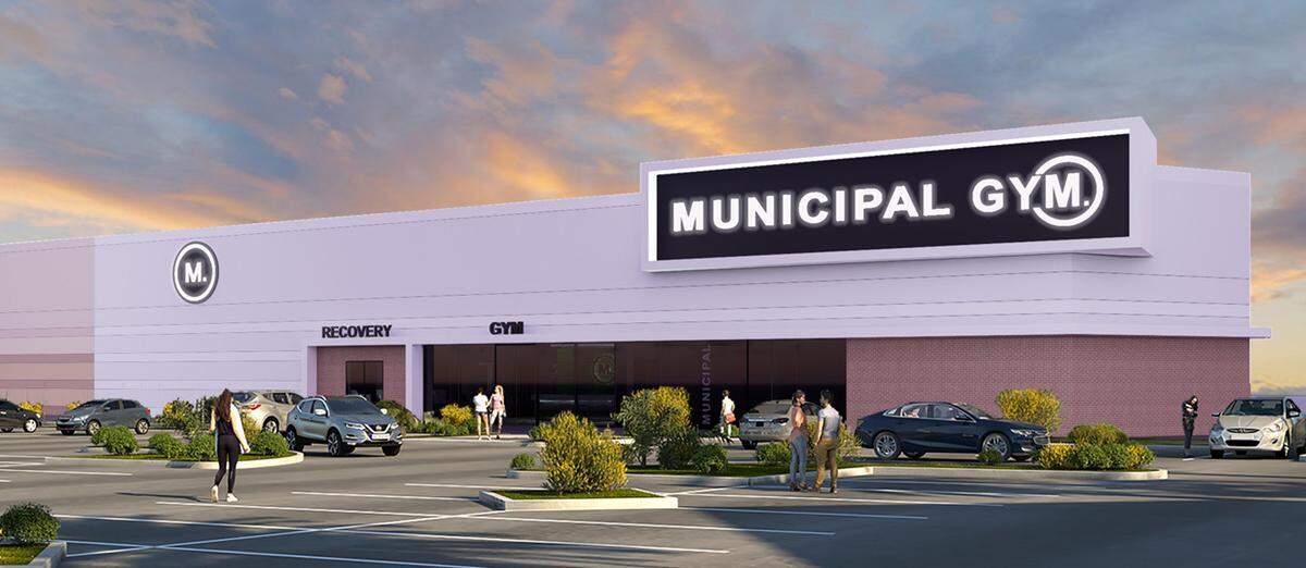 A rendering of the exterior of the planned Municipal Gym.