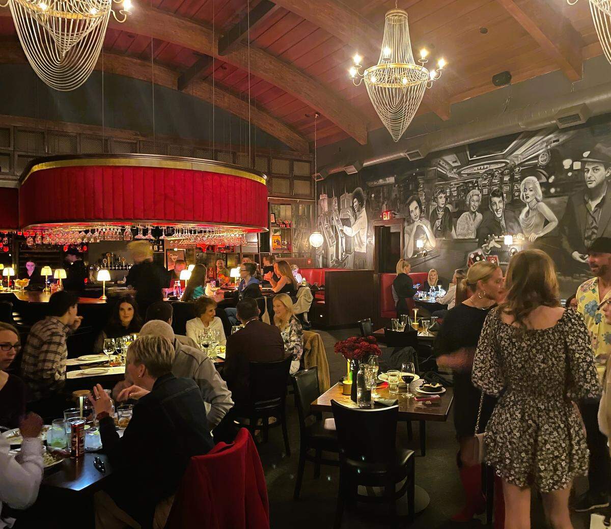 The attractive bar at Corso Italian Steak bustled with activity during a weekend preview.