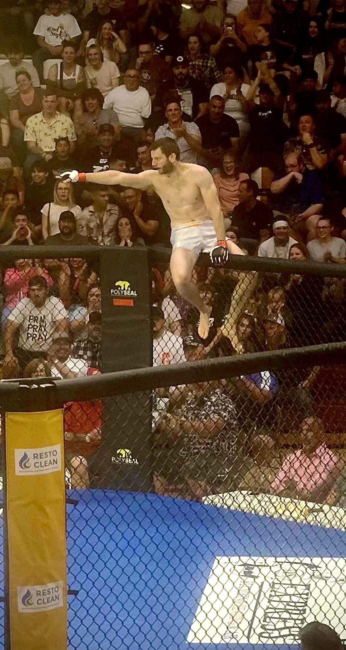 “I’m an athlete. Without that sport part, I wouldn’t be able to function,” said Nikola Prvulj, CEO and co-owner of Executive Cleaning of Idaho, seen here after winning a recent MMA fight.