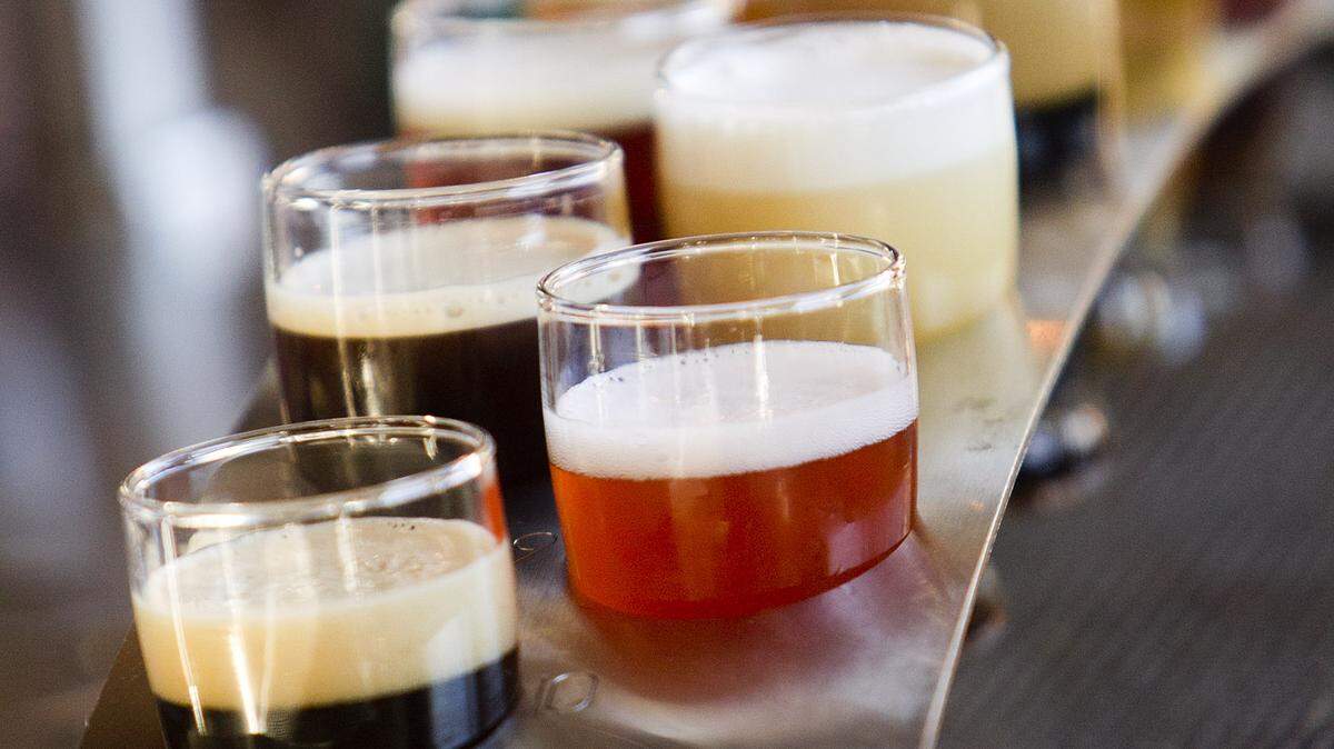 A beer sampler awaits delivery to a table at 10 Barrel Brewing in Boise, Idaho. The brewery, which has locations in multiple states, produced just under 1,000 barrels in Boise in 2017, according to head brewer Shawn Kelso.