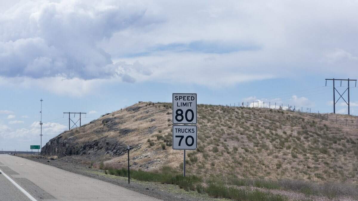 East of Boise on I-84, a speed limit sign gives a lower limit for heavy trucks. A new state law will do away with lower speed limits for trucks on Idaho's interstate highways. In some places, that means trucks weighing 26,000 pounds and more will be able to travel 80 miles per hour.