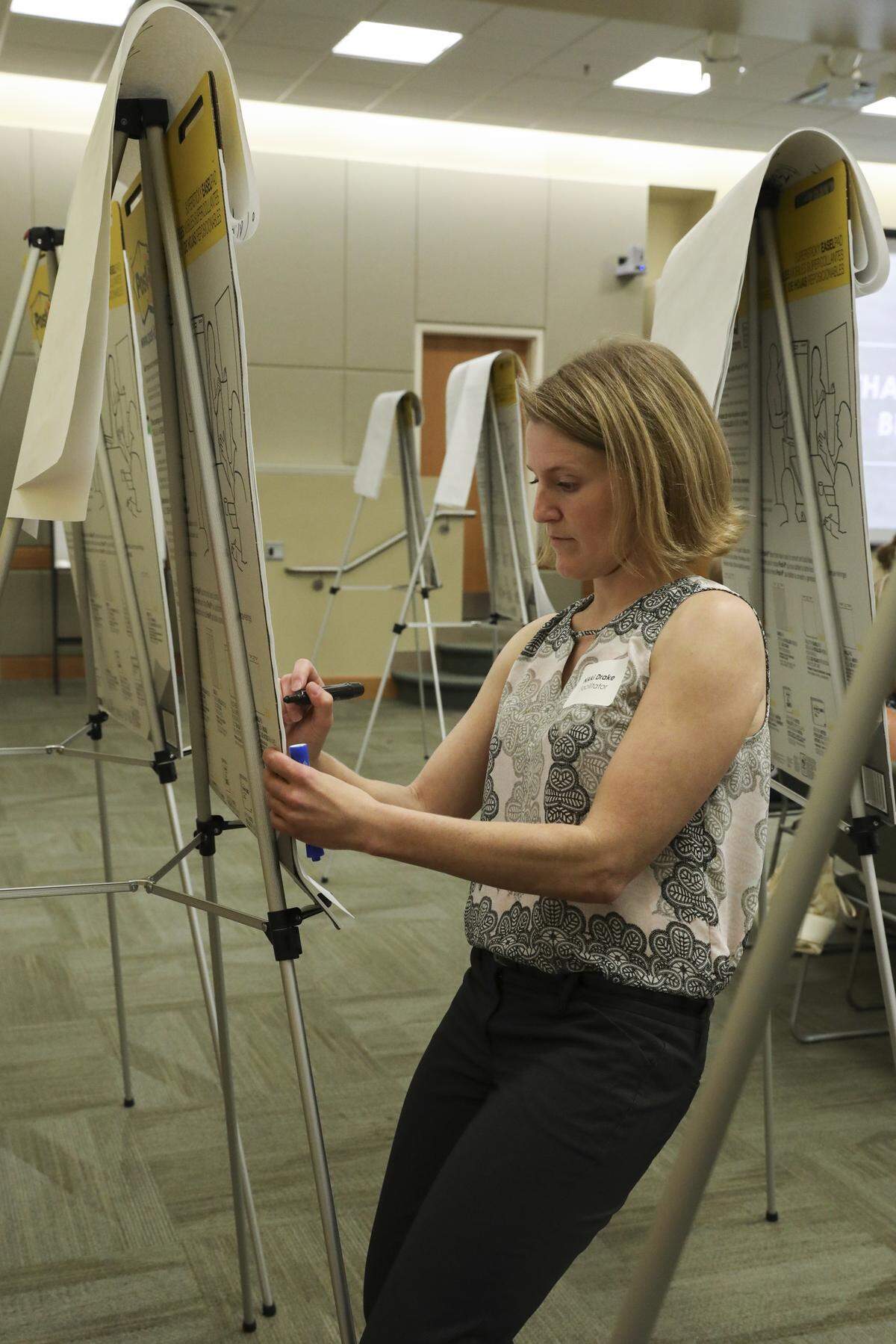 Nikki Drake, a facilitator, writes down residents' concerns about Boise's growth on Wednesday, June 20, at the first of three roundtables on growth sponsored by Boise city officials. Many participants worried about the lack of affordable housing.