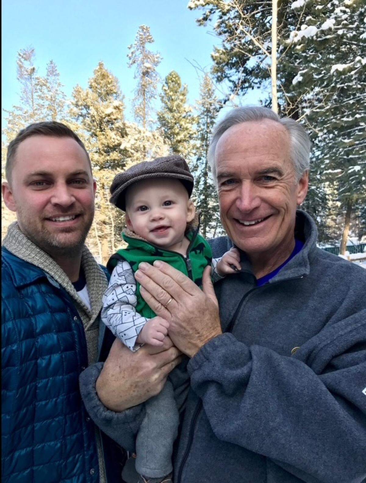 Former Idaho Gov. Dirk Kempthorne, right, with his son, Jeff Kempthorne, left, and his grandson, Remington Dirk Kempthrone. The former governor, who also served as U.S. Secretary of the Interior from 2006 to 2009 under the George W. Bush administration, was recently diagnosed with colon cancer.