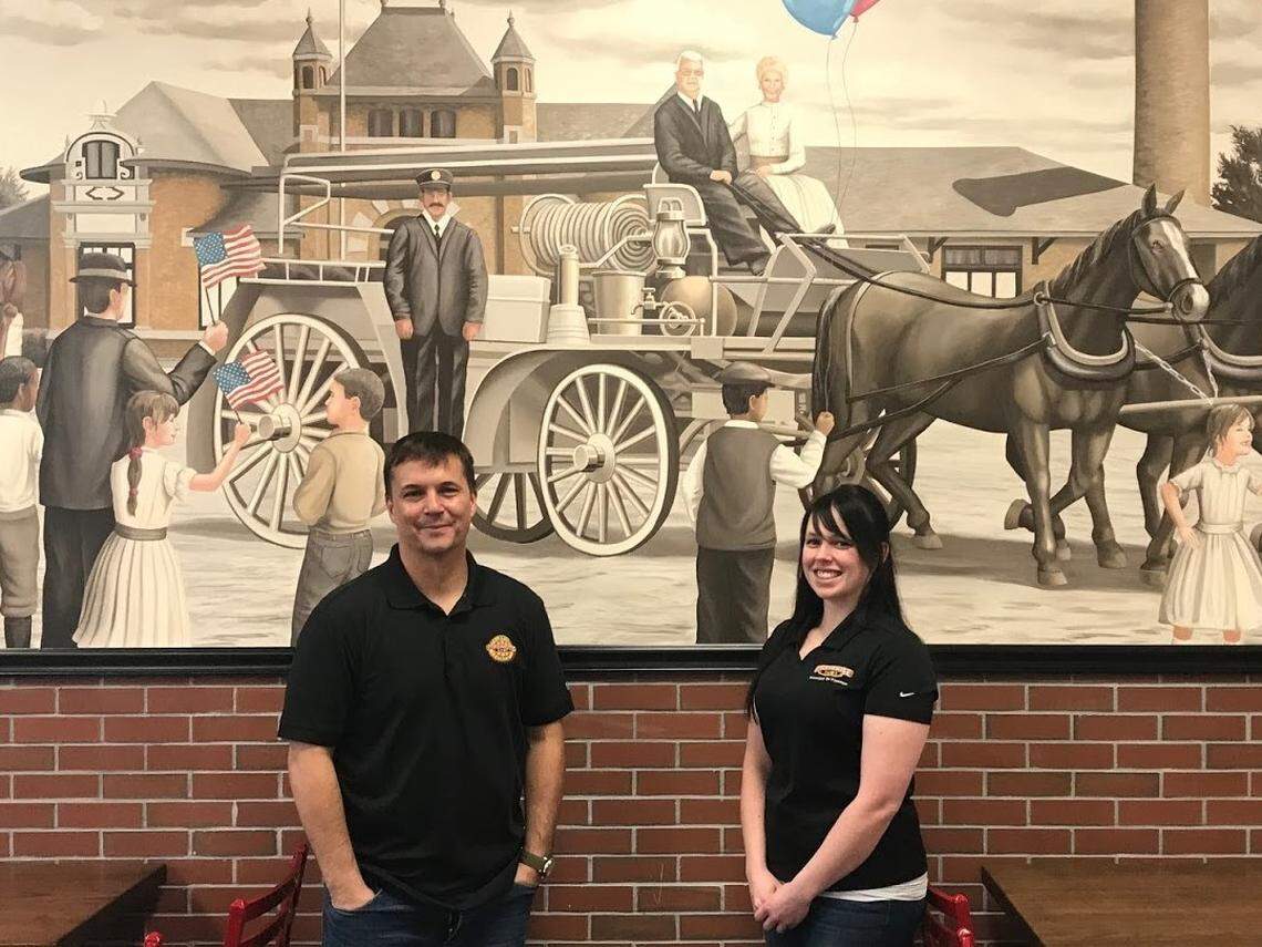 Local Firehouse Subs franchise owner Justin May and District Manager Amy Ringlstetter at the new Nampa shop.