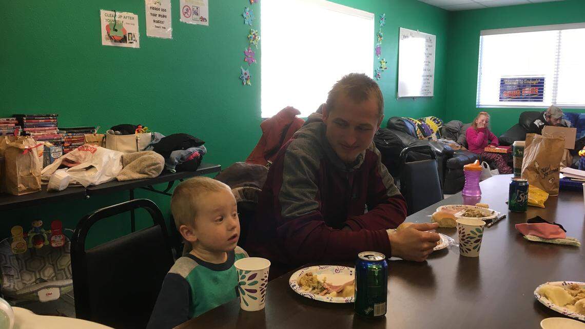 The Pioneer Day Shelter offers parents and children a hot meal and activities on Saturdays and Sundays during the winter months.