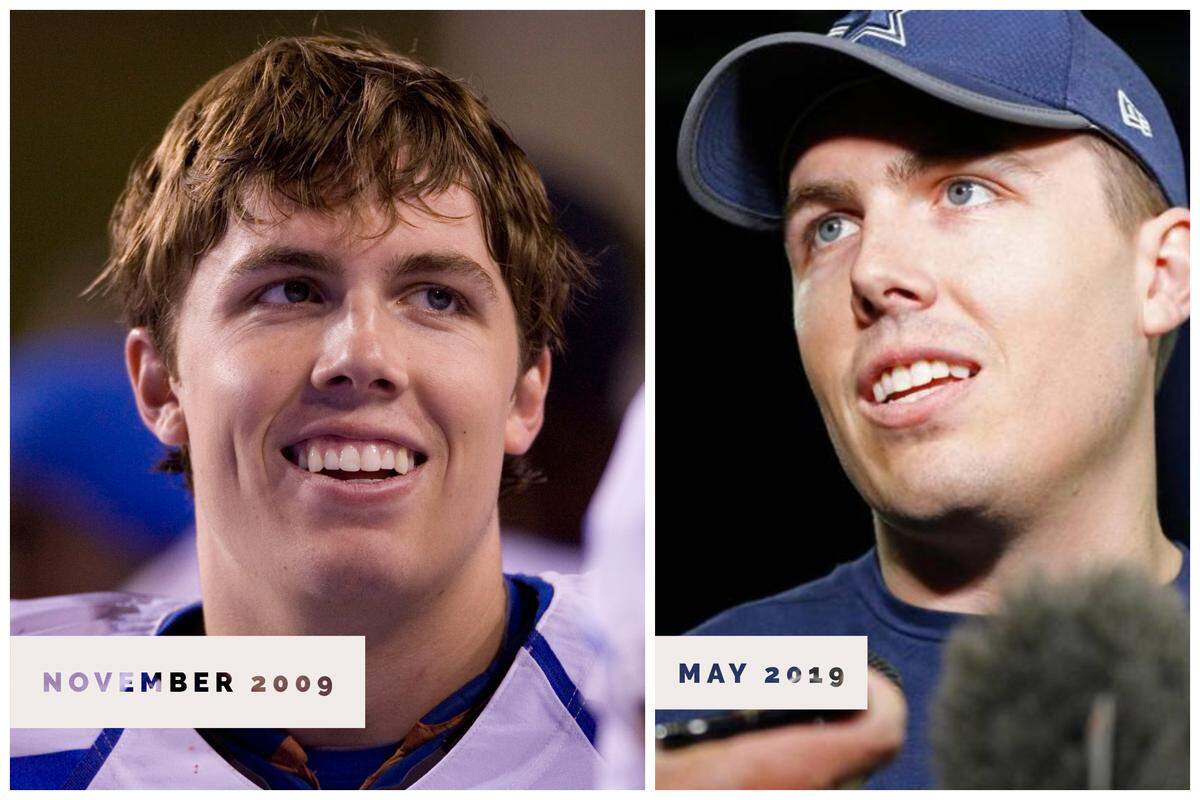 Kellen Moore was Boise State University’s quarterback in 2009 (left) and now works as an offensive coordinator for the Dallas Cowboys.