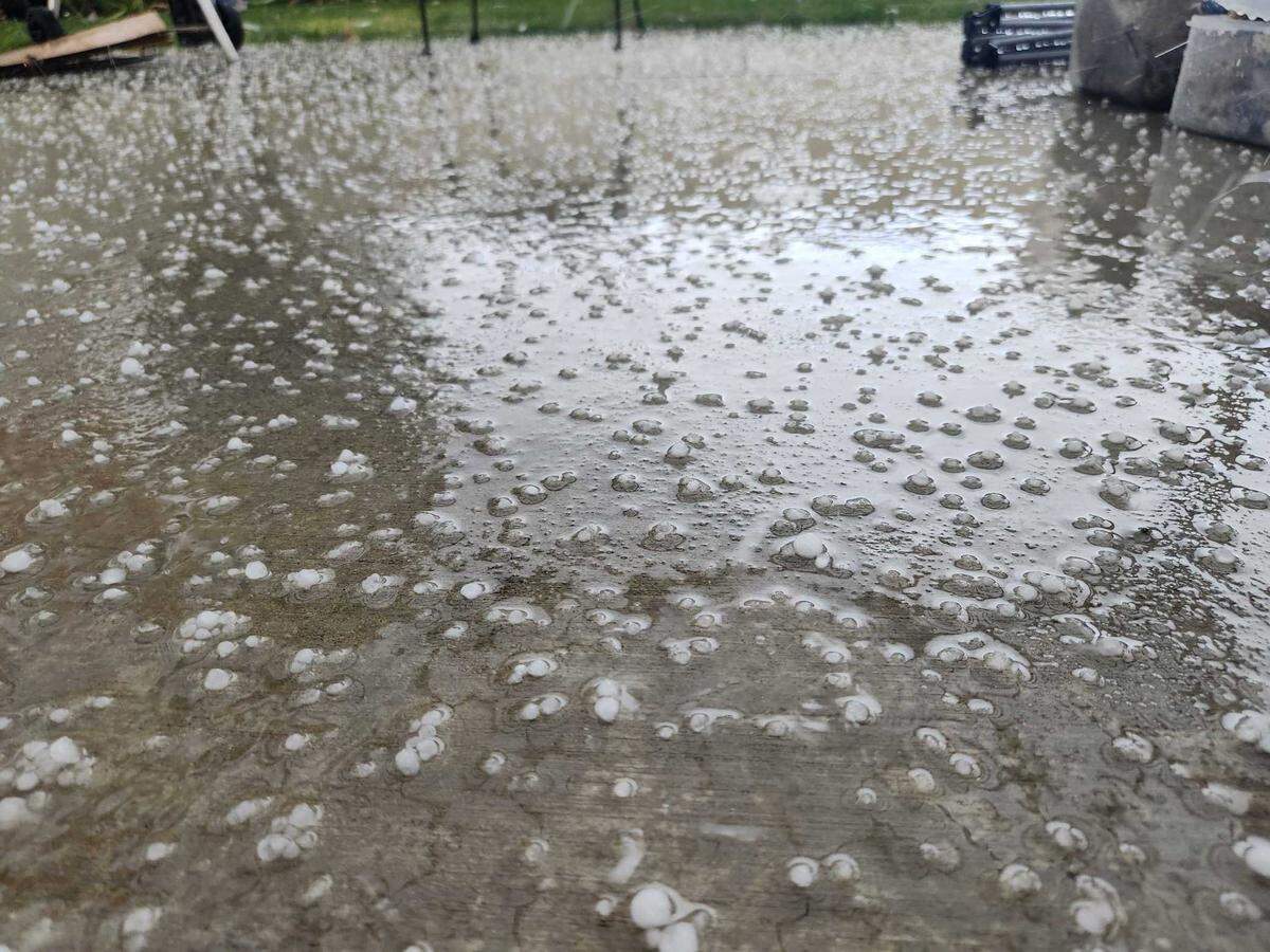 Hail in Meridian on Saturday, Nov. 2. Storms passed through the valley today.