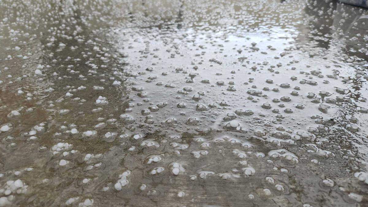 Hail in Meridian on Saturday, Nov. 2. Storms passed through the valley.
