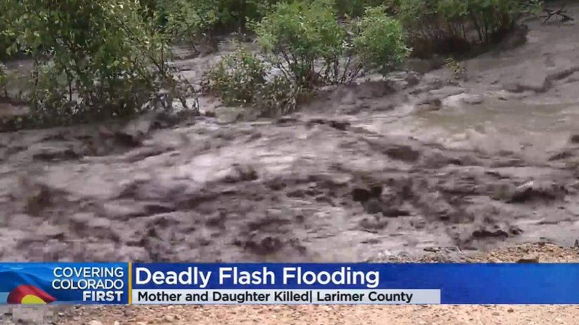 A 37-year-old woman and her 12-year-old daughter died when flash floods in Buckhorn Canyon near Fort Collins washed away their camping trailer, Colorado sheriff’s officials say.