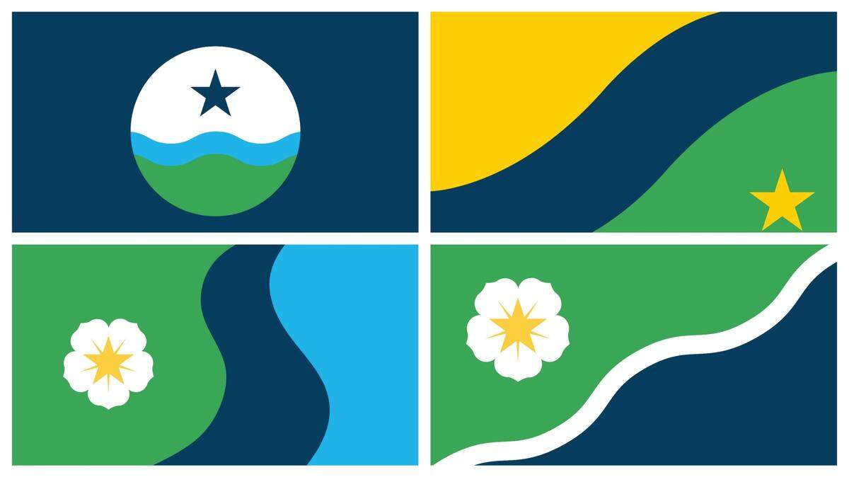The four proposed designs for the city of Boise’s new flag.