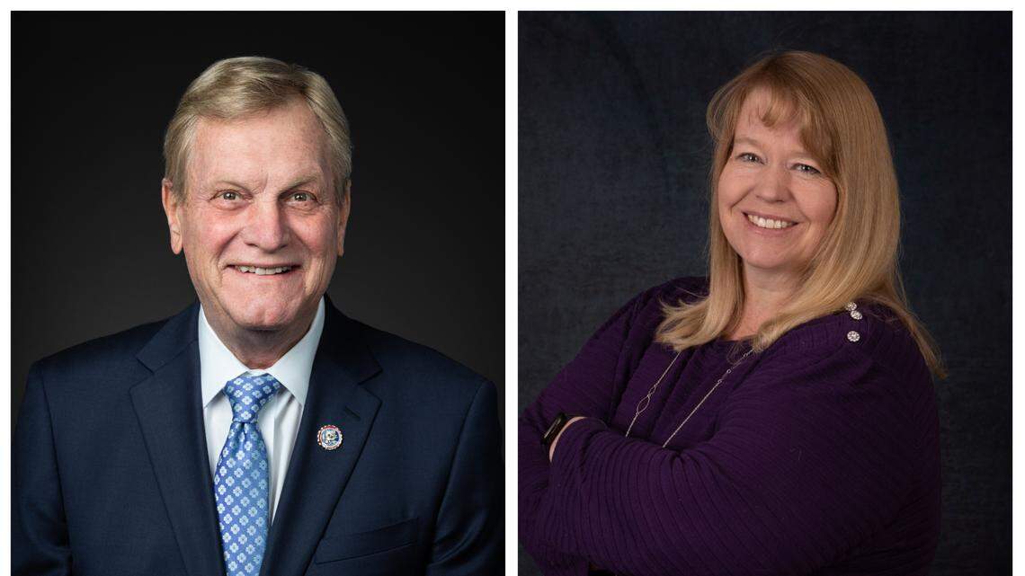 Congressman Mike Simpson (left) and Wendy Norman (right)