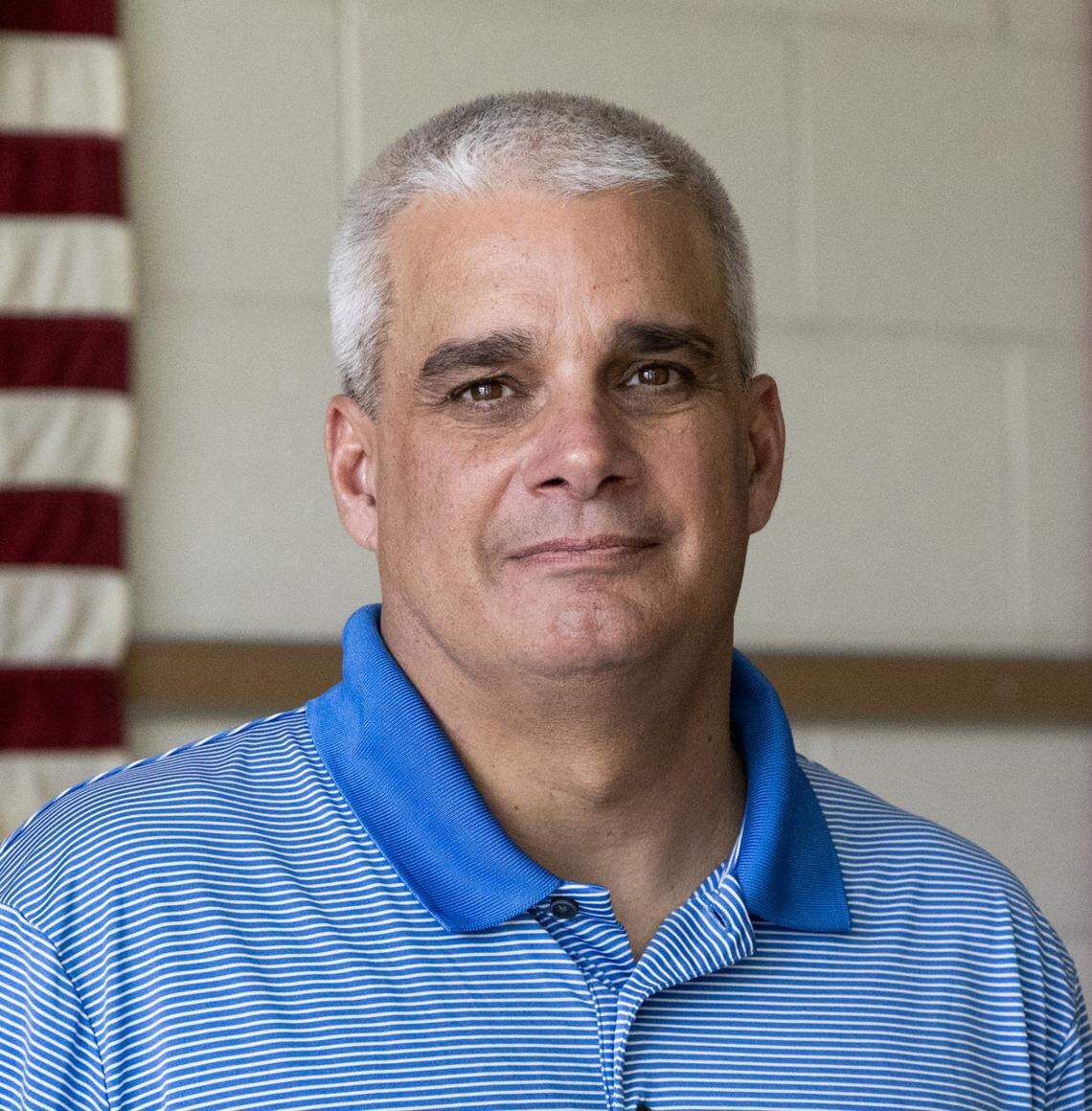 River Bluff High School teacher Michael Burgess in Lexington, South Carolina, at the school on Tuesday, August 8, 2023.