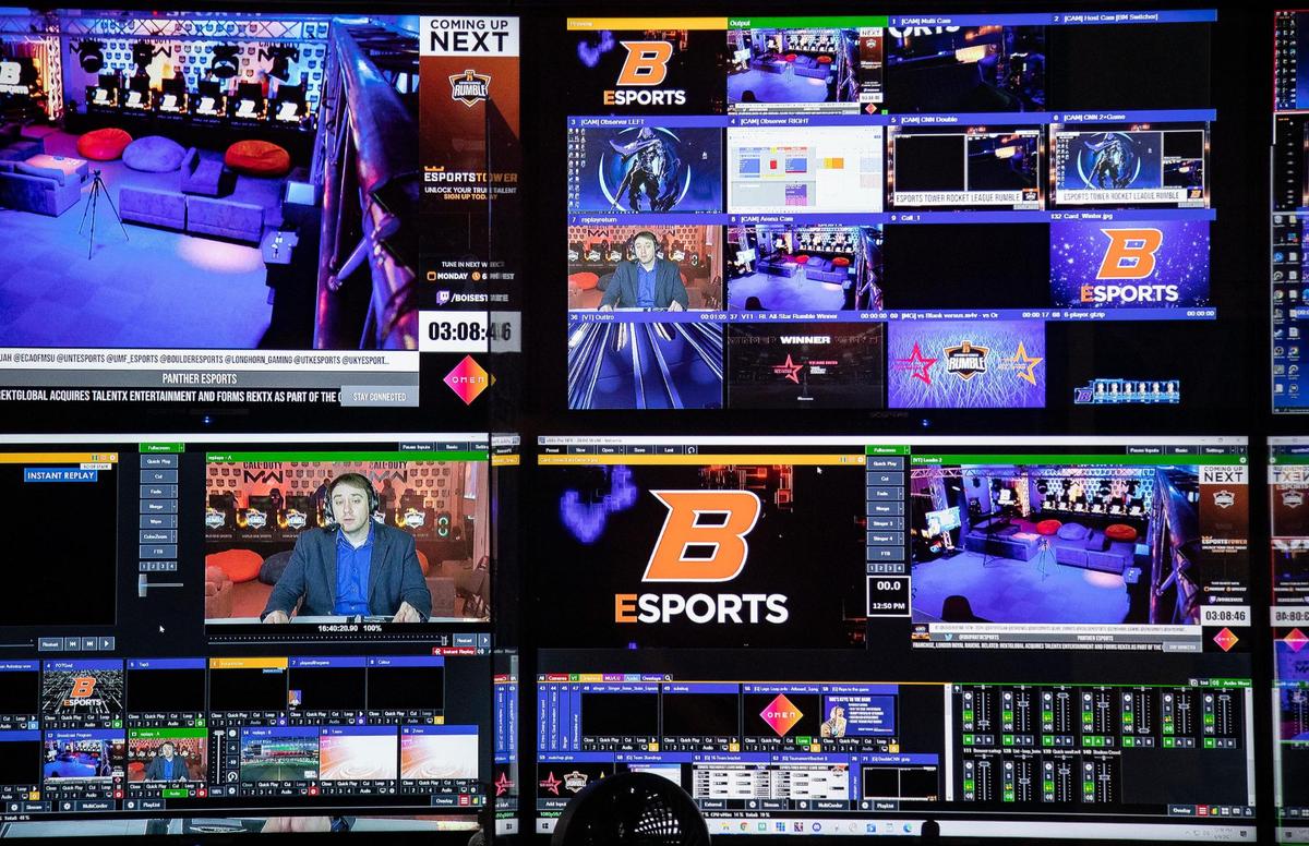 The Boise State Gamepants Esports Arena is set up for broadcasting of their tournaments and other events.