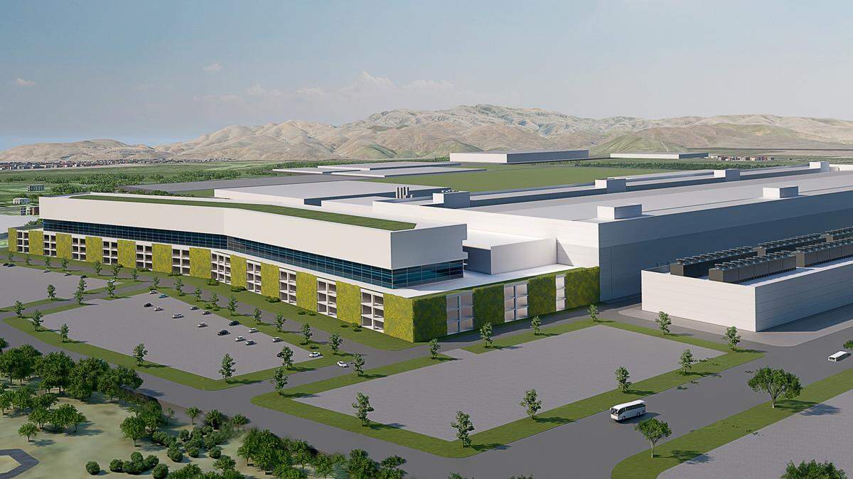An architect’s rendering of the $15 billion memory-manufacturing fab that Micron Technology Inc. announced Sept. 1 for its Southeast Boise headquarters campus.