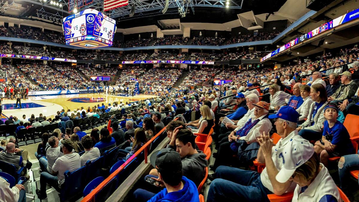 ExtraMile Arena filled up with 10,651 basketball fans to see the Broncos compete with No. 4 San Diego State in a Mountain West Conference game on Feb. 16, 2020.