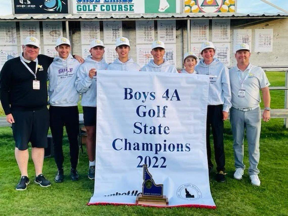 The Bishop Kelly boys golf team repeated as 4A state championships Saturday at Sage Lakes Golf Course in Idaho Falls.
