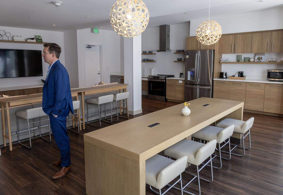 Common Rooms are designed for large-group gatherings with open space and full kitchens.The AC/Element Hotel, a dual property, opens in downtown Boise this week. Monday, May 11, 2026.