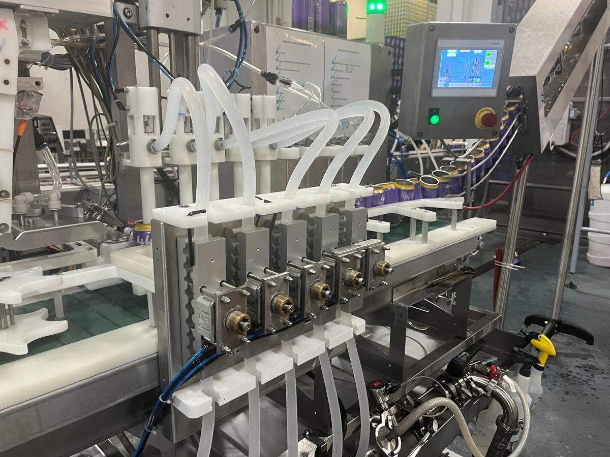 The can packaging machine at Payette Brewing, which cleans and fills cans with their respective alcohol. Several other companies use Payette’s brewery for packaging.